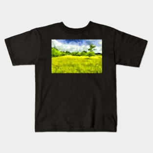 Yellow Flower Meadow Kids T-Shirt